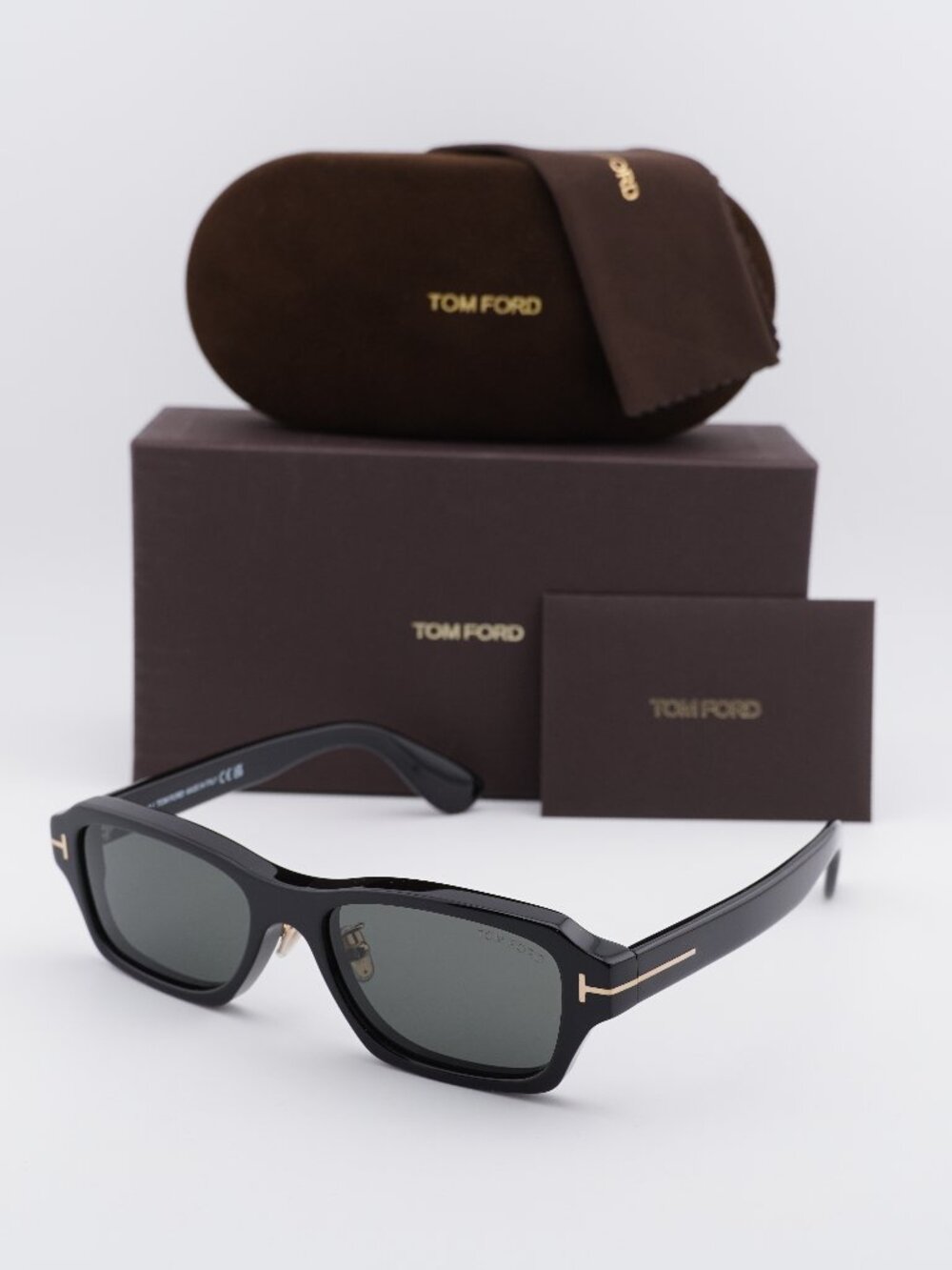 Tom Ford FT1351-D 01A Rectangle Sunglasses - Shiny Black/Smoke